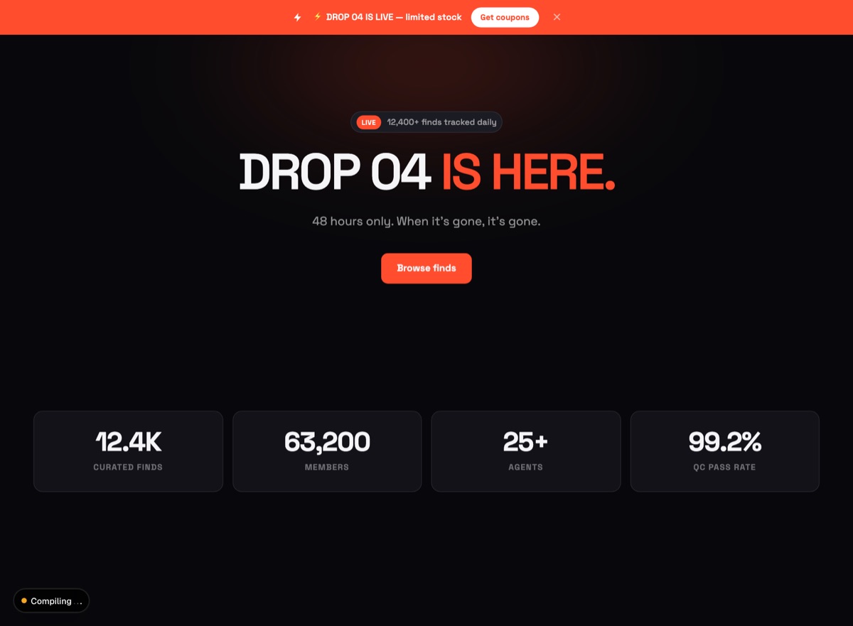 Hype Drop page template preview